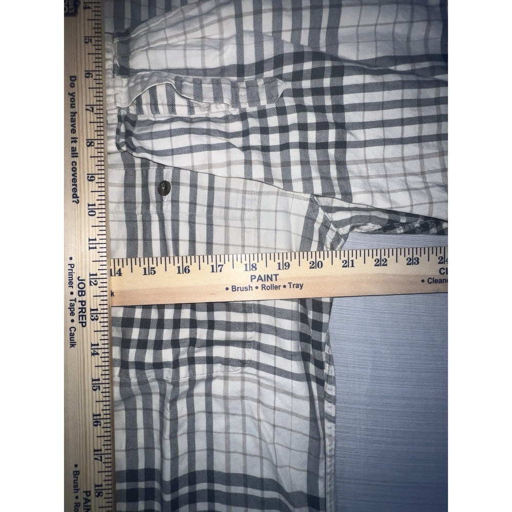 Chaps Ralph Lauren Button Down Shirt Mens Medium Gray Plaid Long Sleeve Cotton - Picture 5 of 9
